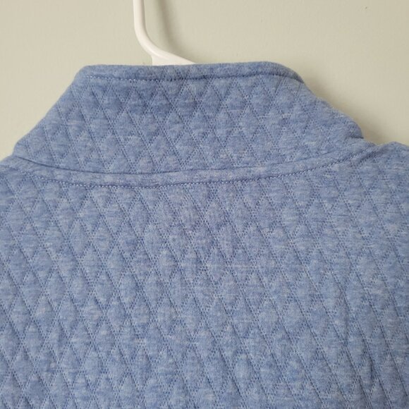 Eddie Bauer Blue Sweater Women's Quilted 1/2 Zip Heathered Pullover NWT - Picture 8 of 8